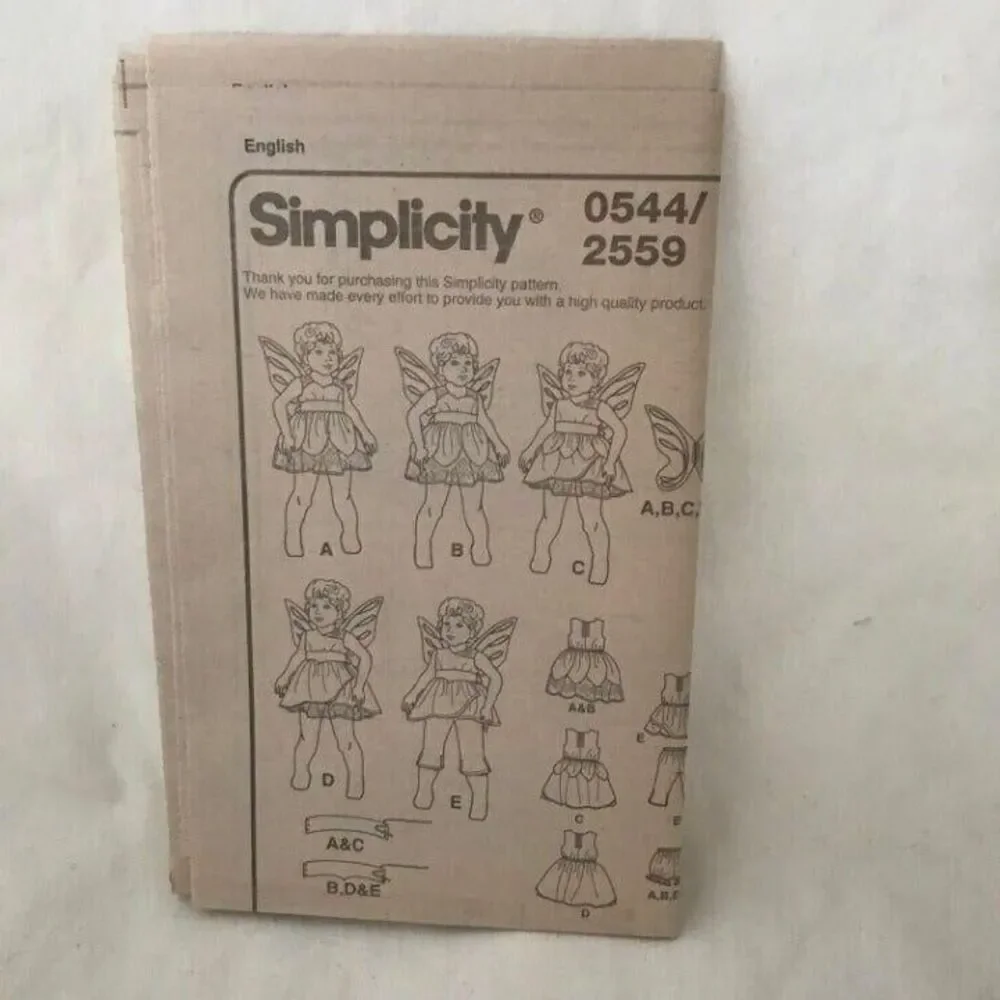 #0544 Simplicity,Tinkerbell costume sewing pattern BABY TODDLER 1/1-4